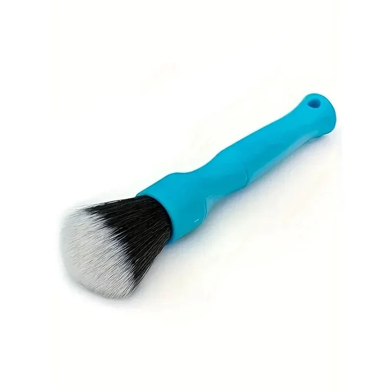 Car interior detailing brush with blue handle and soft synthetic bristles by Simples Market
