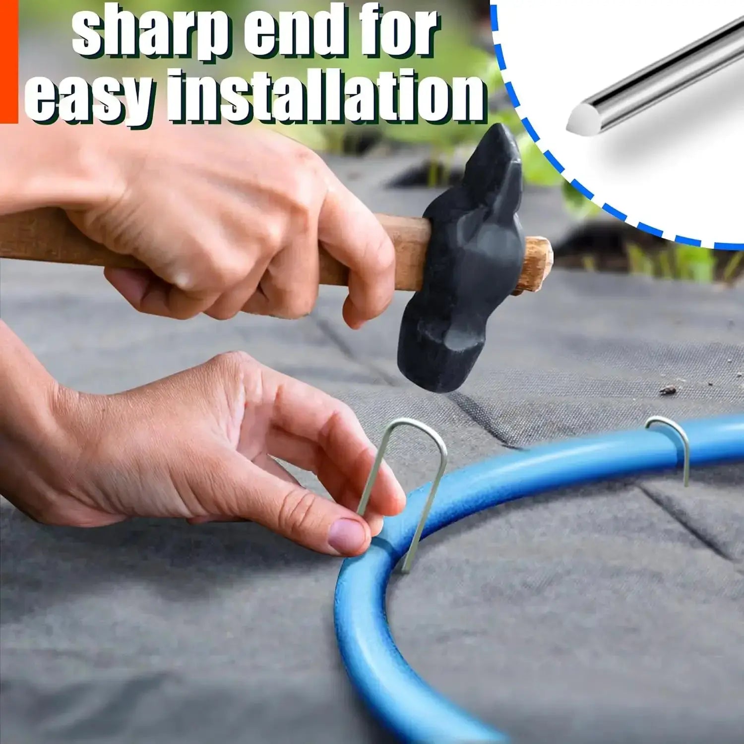 U Type Garden Staples Heavy Duty Fence Stakes Galvanized Lawn Pins Ground Nails For Landscaping