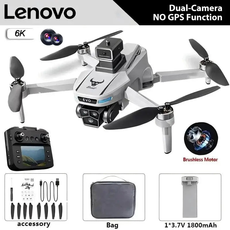 Lenovo SG901 MAX gray quadcopter drone with remote controller, bag and accessory kit