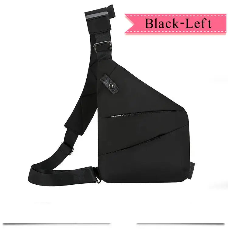 Crossbody chest bag Simples Market black waterproof anti-theft messenger bag