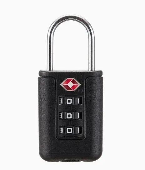 Approved Luggage Lock 3 Digit Combination Padlock for Travel Suitcases Black Security