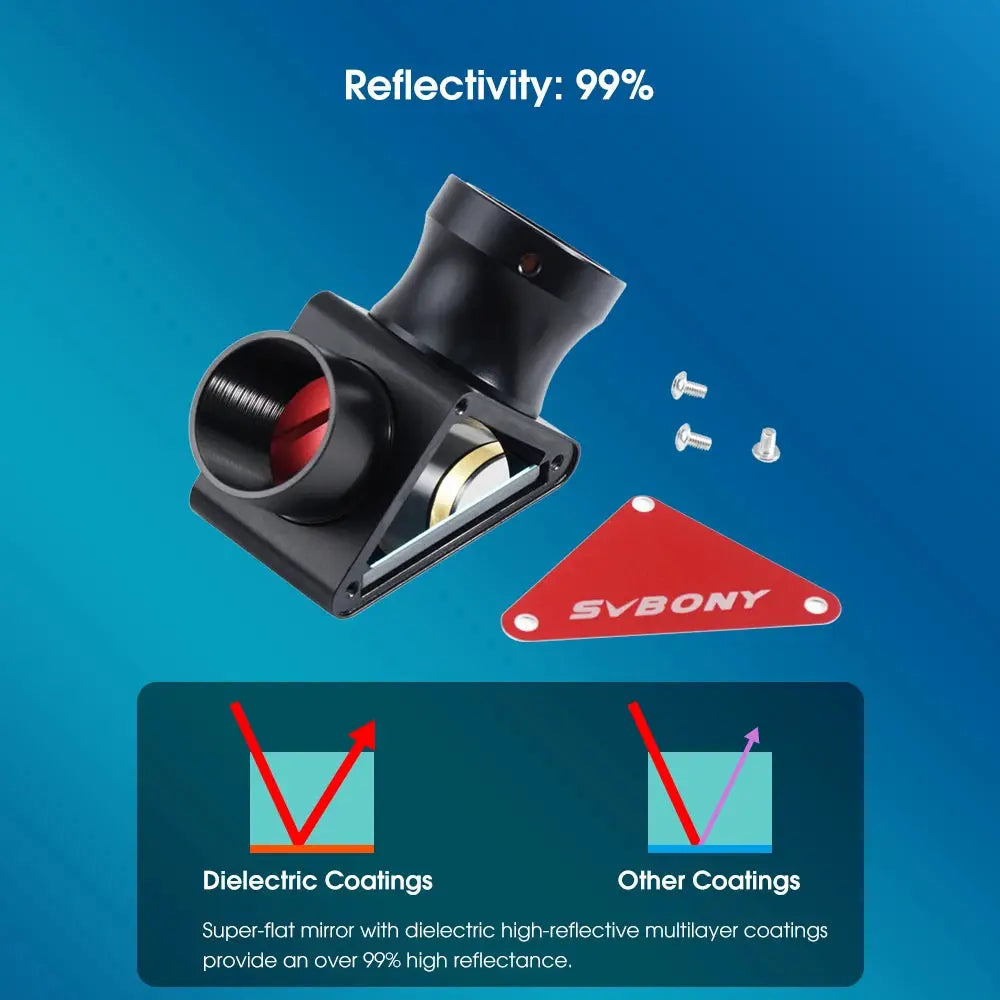 SVBONY SV188P 1.25-inch 90° dielectric mirror diagonal with 99% reflectivity