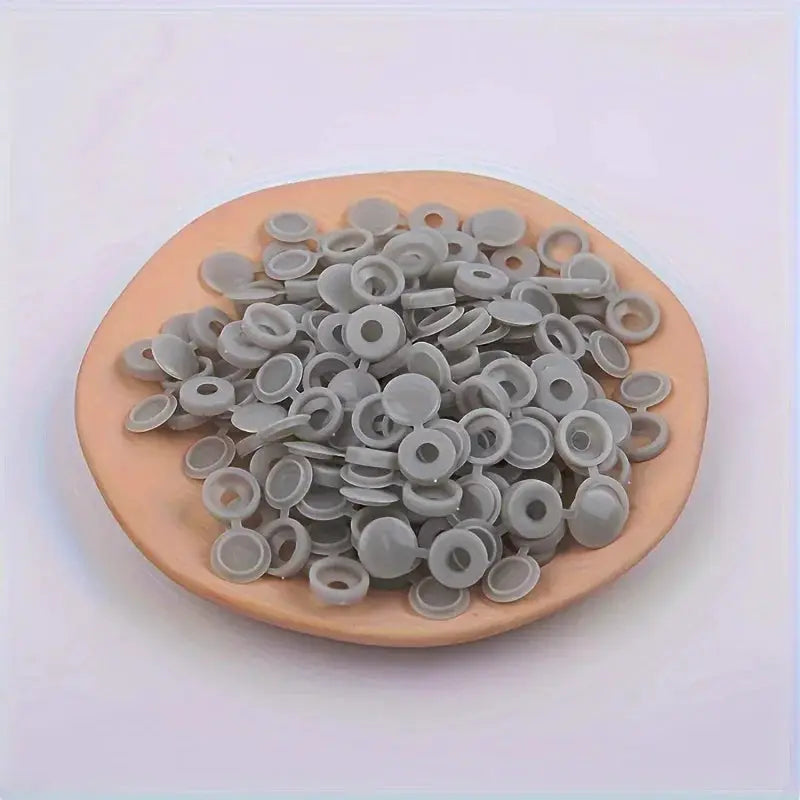 50 Pack Hinged Plastic Screw Covers Snap Over Caps For Furniture Decor And Woodworking Finish