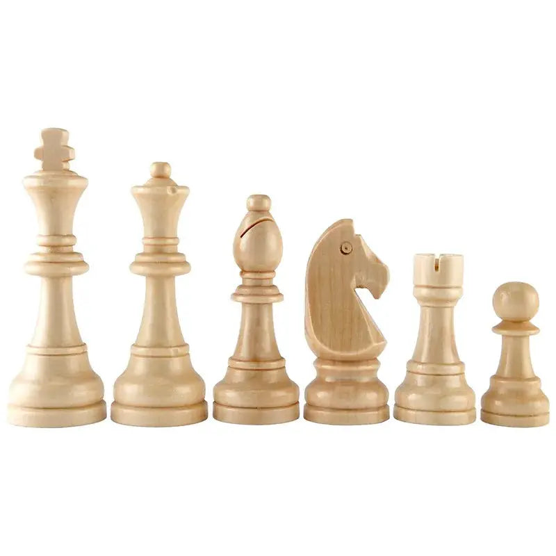 32 Piece Chess Set Complete Chessmen International Style Wood and Resin Pieces for Entertainment Accessories