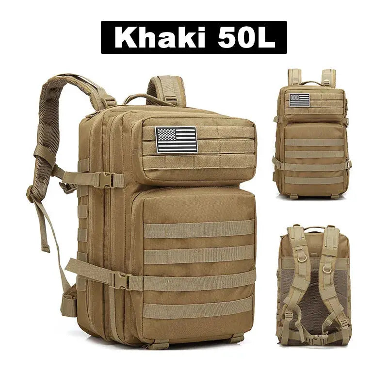 Tactix 50L Tactical Backpack Waterproof Outdoor Travel Large Capacity Rucksack For Men