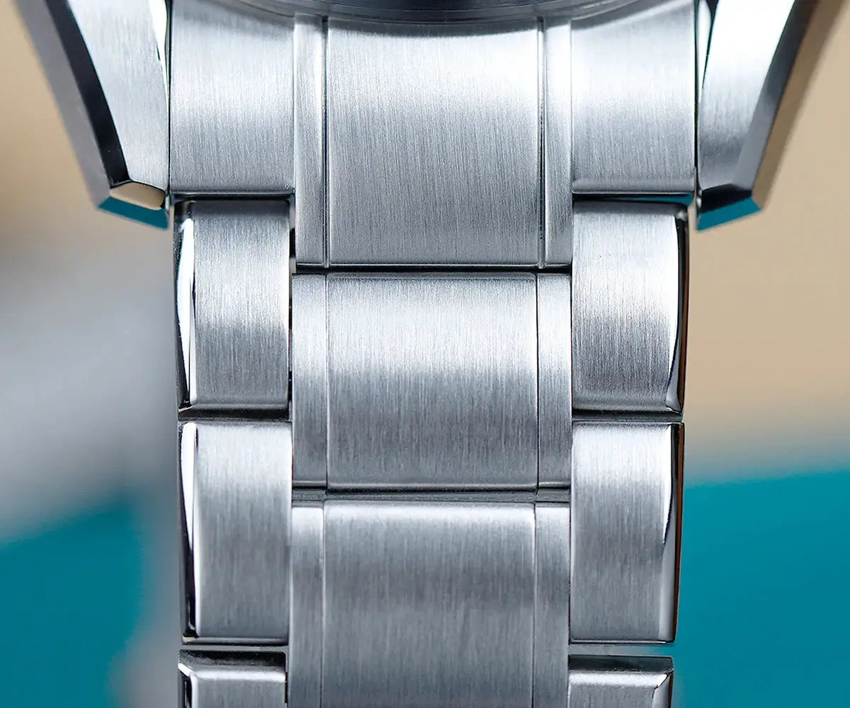 Cronos men's stainless steel watch bracelet with brushed links