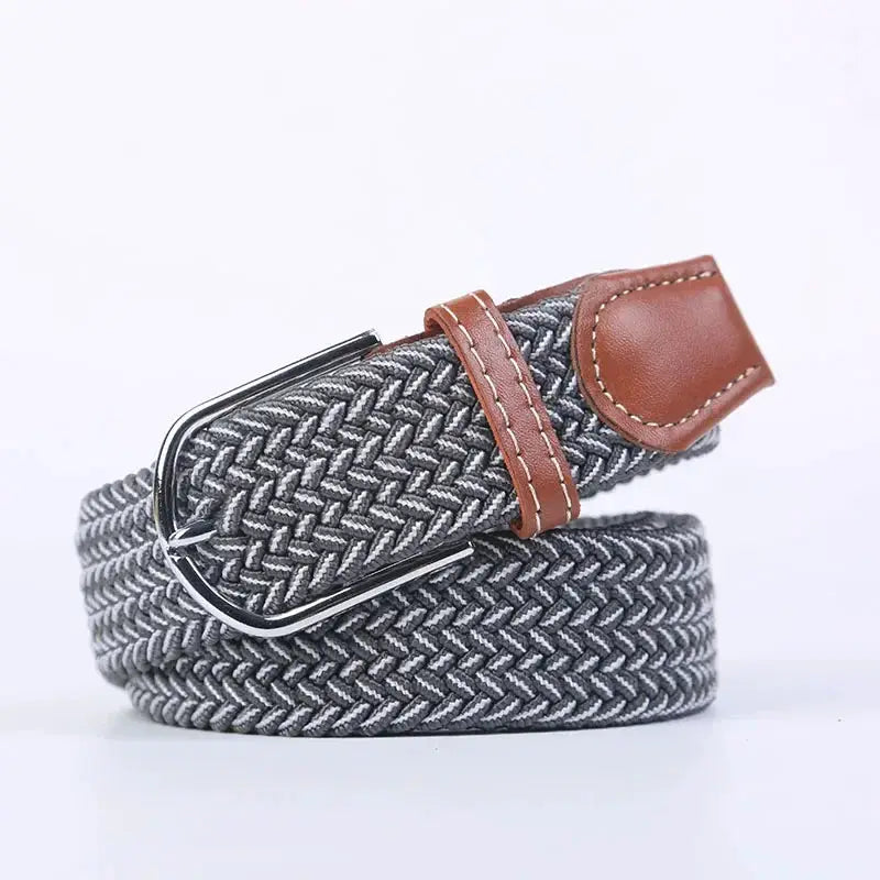 UrbanFlex Unisex Knitted Pin Buckle Belt Elastic Braided Canvas Stretch For Comfortable Jeans Wear