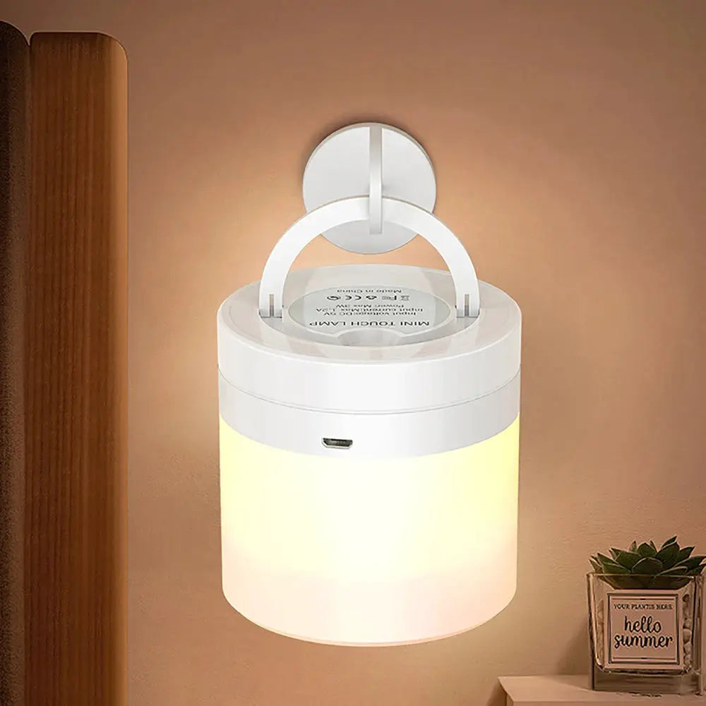 Simples Market RGB night lamp, white wall-mounted lantern with ring handle and USB port