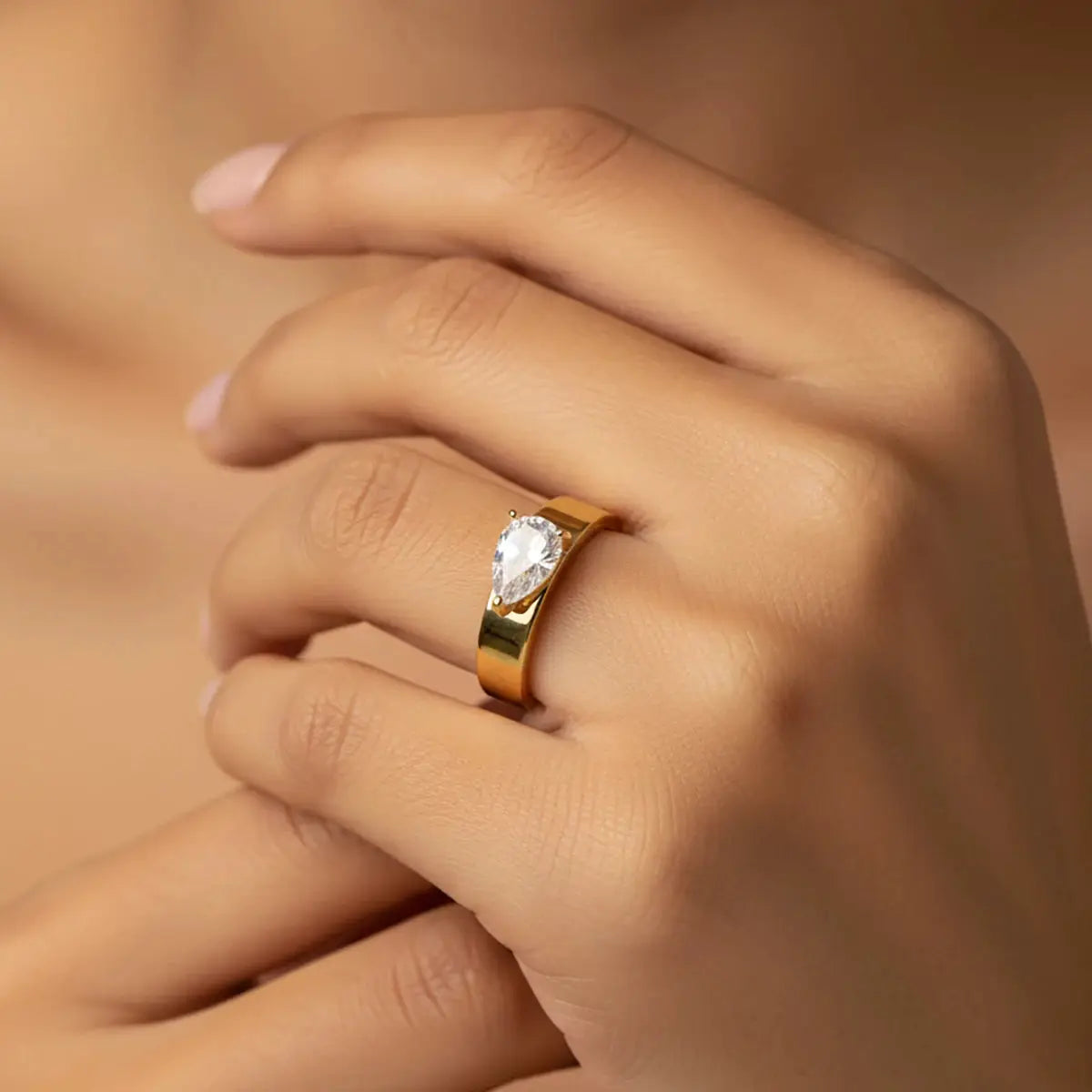 925 Sterling Silver Water Drop Interwoven Ring With Clear Pearl CZ For Women Gift Wedding Fine Jewelry