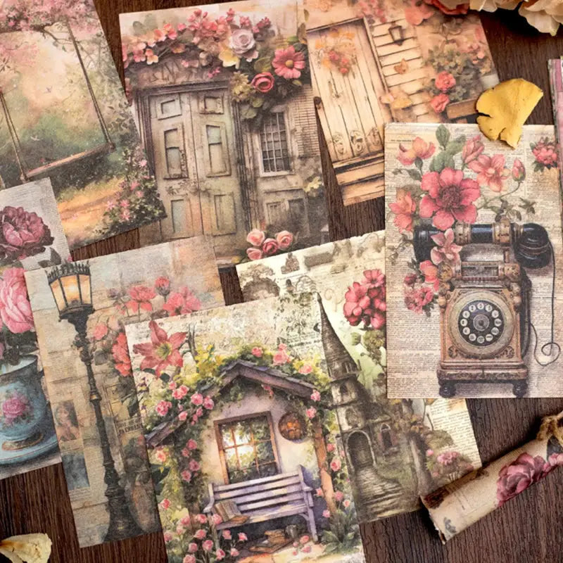 Mr Paper Garden Whisper Series Material Book 4 Styles 100 Pcs Bottoming Paper For Scrapbooking And Journaling