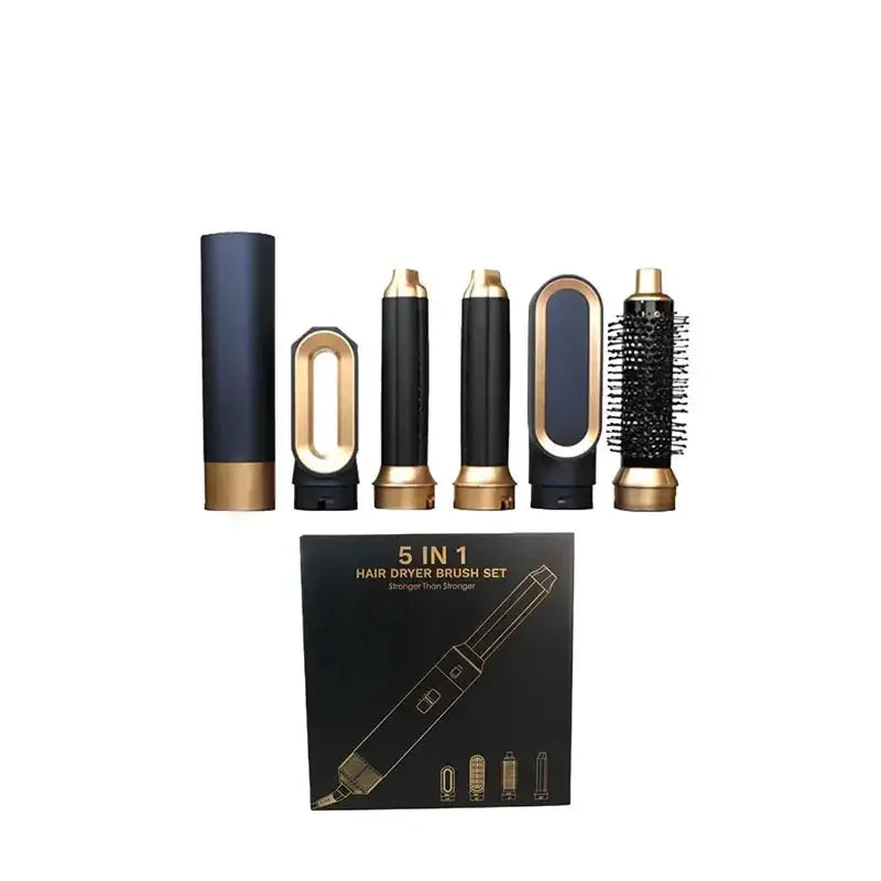 Simples Market 5-in-1 hair dryer brush set with black and gold attachments (5 pieces)