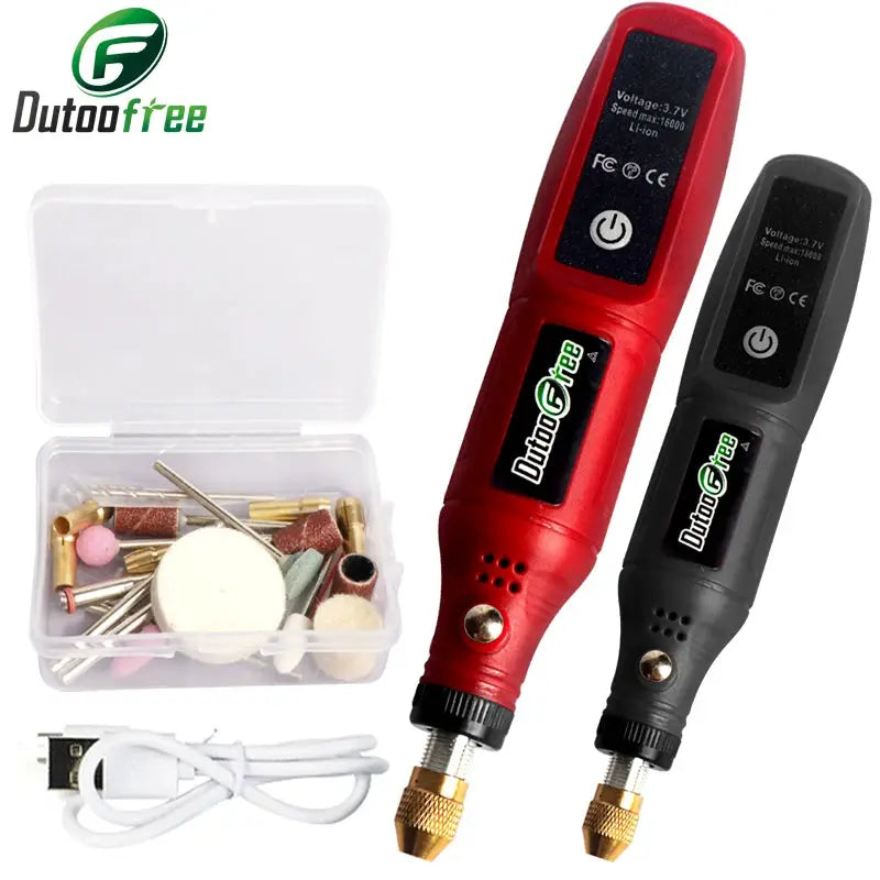 USB Cordless Rotary Engraving Pen Tool Kit For Woodworking Jewelry Metal Glass Mini Wireless Drill With 24 Accessories
