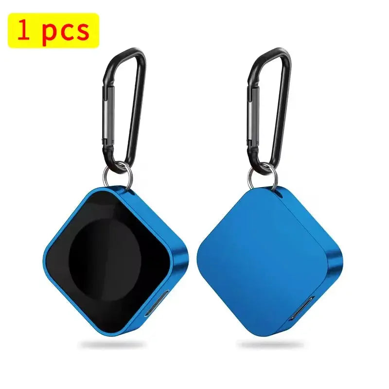 Portable wireless watch charger, blue square with carabiner, 2 pcs, Simples Market