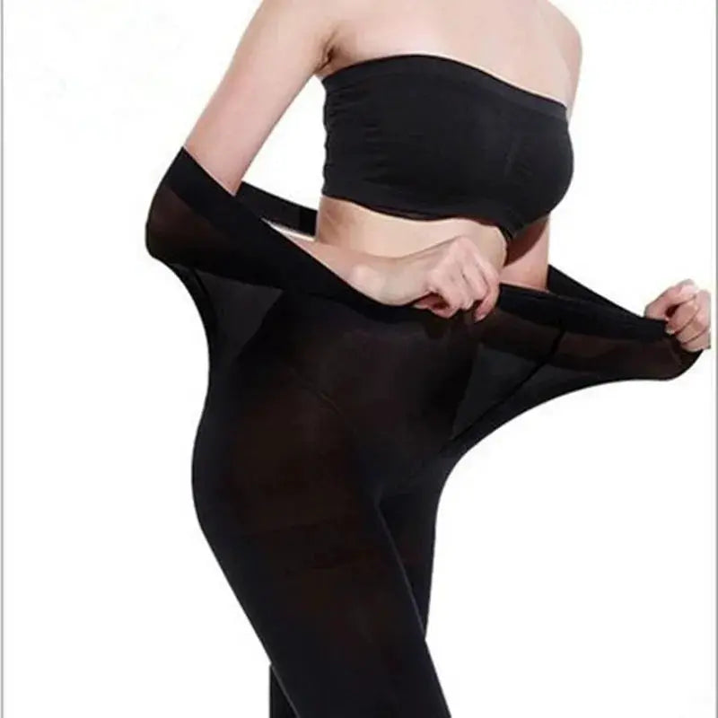 NovaWear Womens Large Size Super Elastic Black Leggings With High Waist Warm Fleece All Seasons