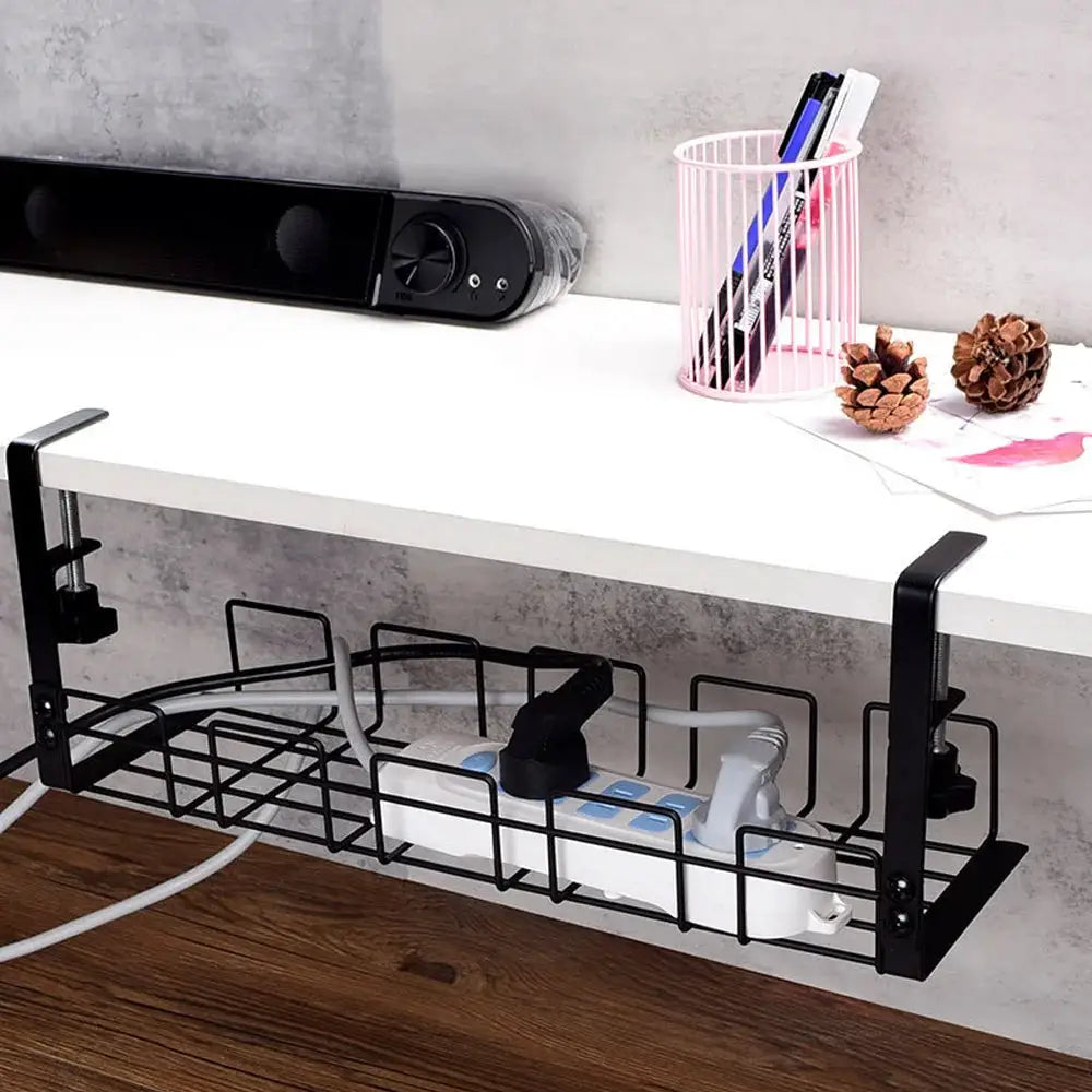 ProDesk Under Desk Cable Management Box No Drill Clamp Design Keeps Cables Neat, Hidden, And Organized