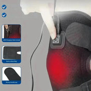 Electric Knee Heating Pad by Simples Market; USB-powered knee brace with adjustable wrap, includes USB cable.
