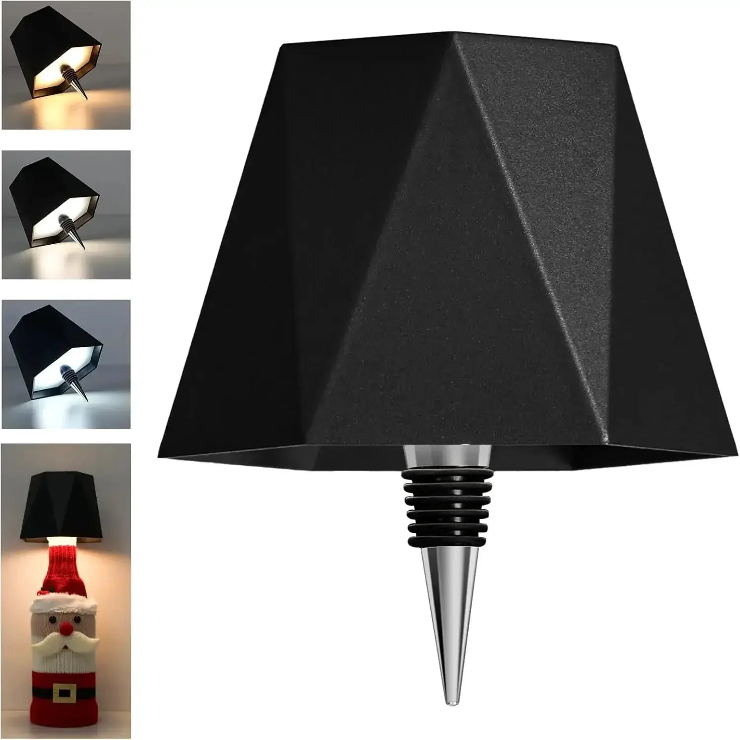 Lampe de table bouteille sans fil noire, Simples Market, commande tactile, 3 couleurs, gradation continue