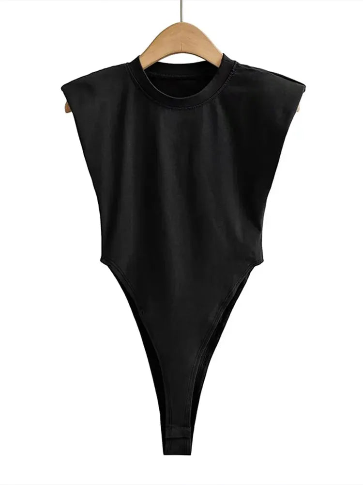 NovaForm Women Bodysuit With Padded Shoulders High Stretch Polyester Elastane Blend Sleeveless Slim Bodycon