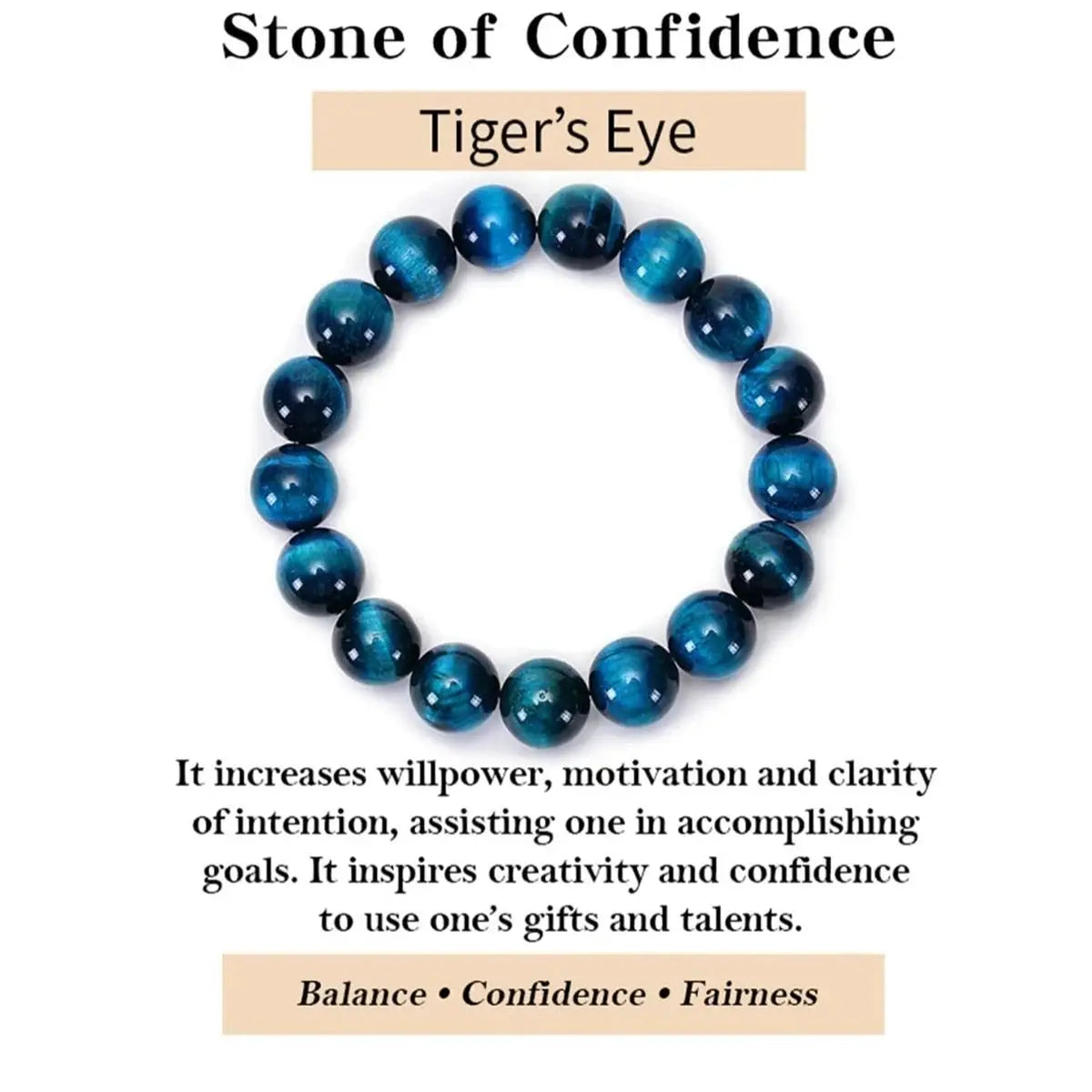 Blue Tiger Eye Stone Beaded Bracelet 6mm 8mm 10mm Minimalist Unisex Natural Stone Round Beads For Daily Wear