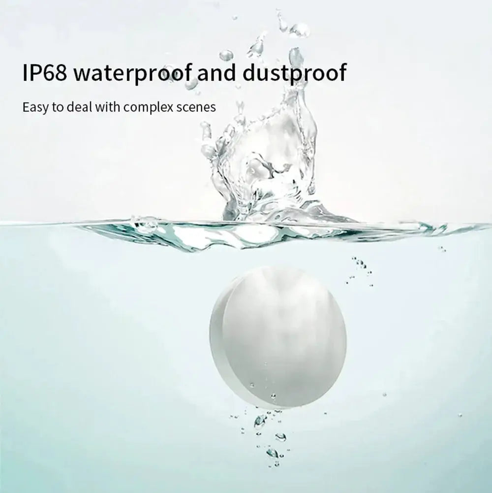 Tuya Zigbee 2MQTT water immersion sensor, white, IP68 waterproof and dustproof.