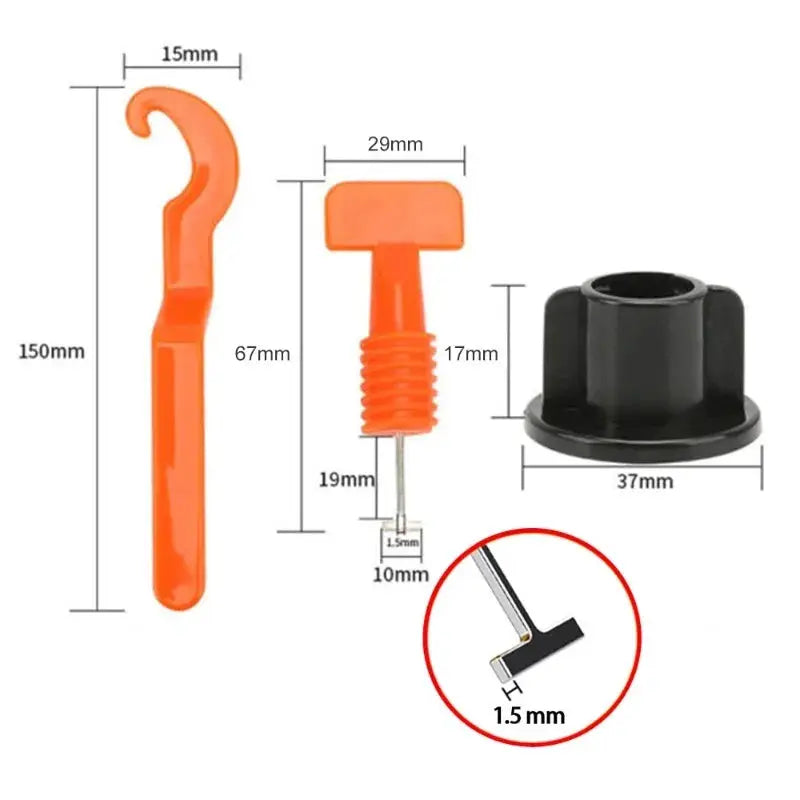 51 Piece Floor Tile Leveling System Kit With Clips And Spacers For Porcelain Ceramic Tile Laying And Wall Fixing