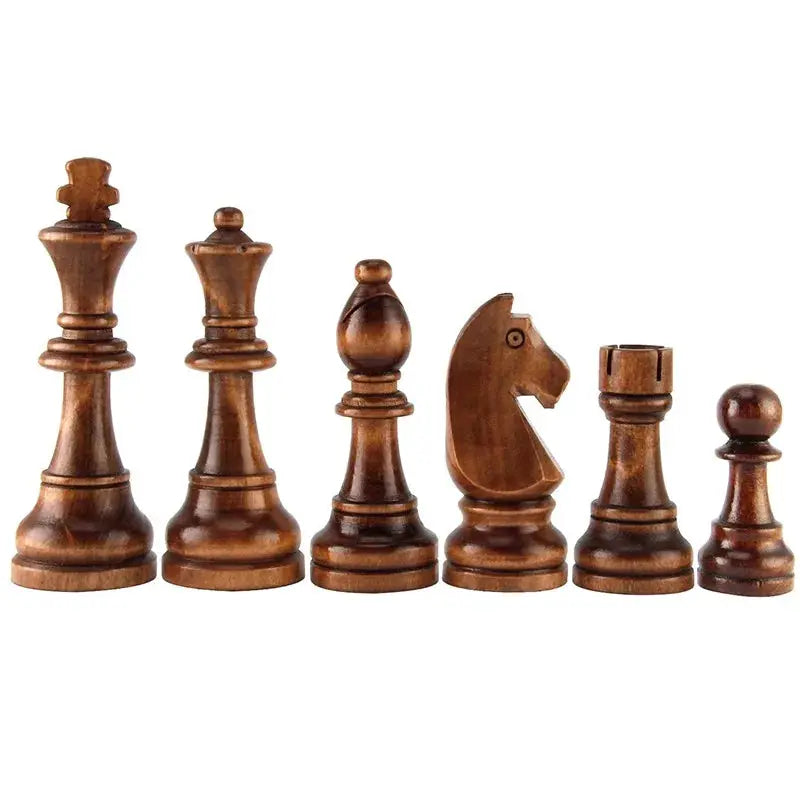 32 Piece Chess Set Complete Chessmen International Style Wood and Resin Pieces for Entertainment Accessories