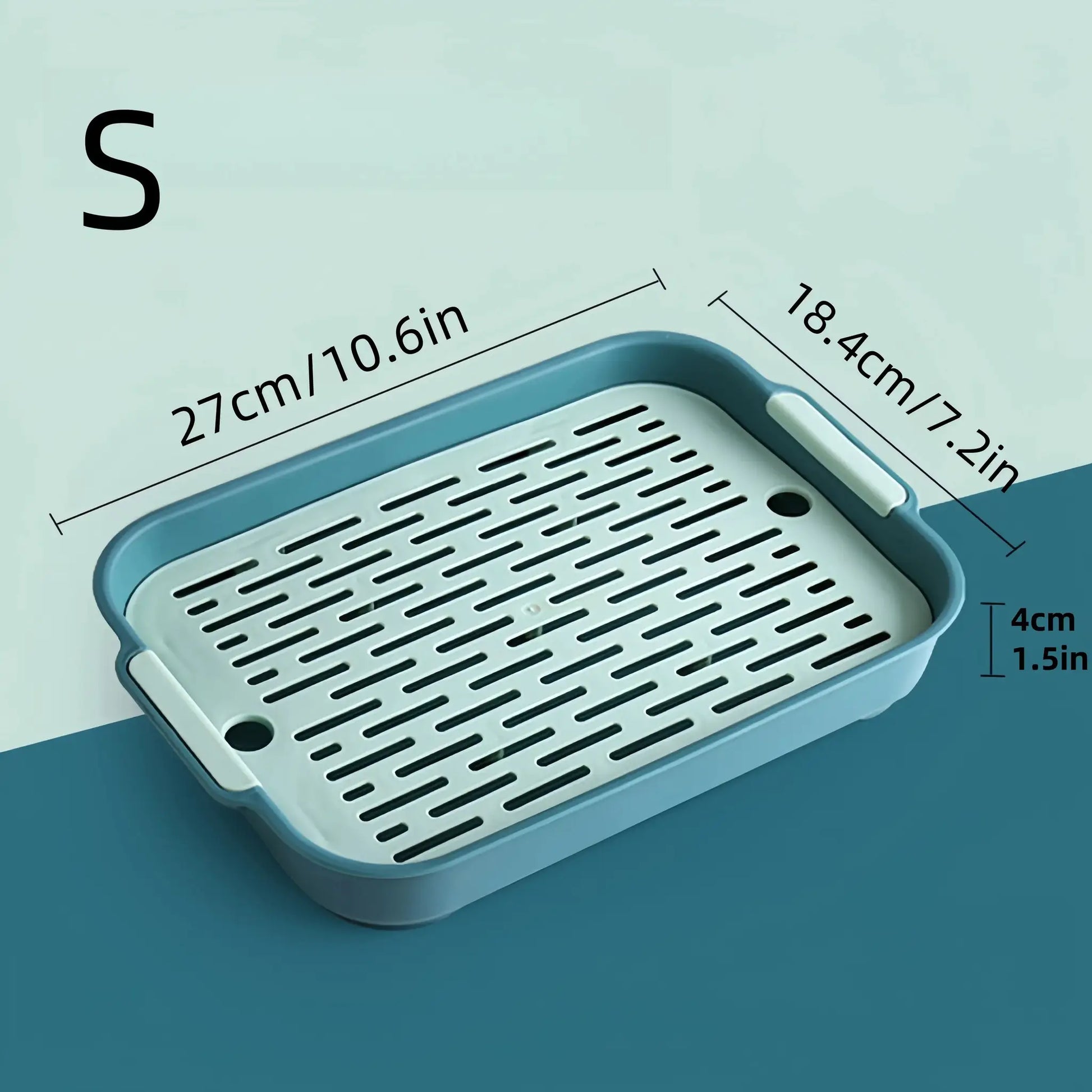 Rabbit litter box by Simples Market, 1pc blue plastic corner tray with vented perforated base.