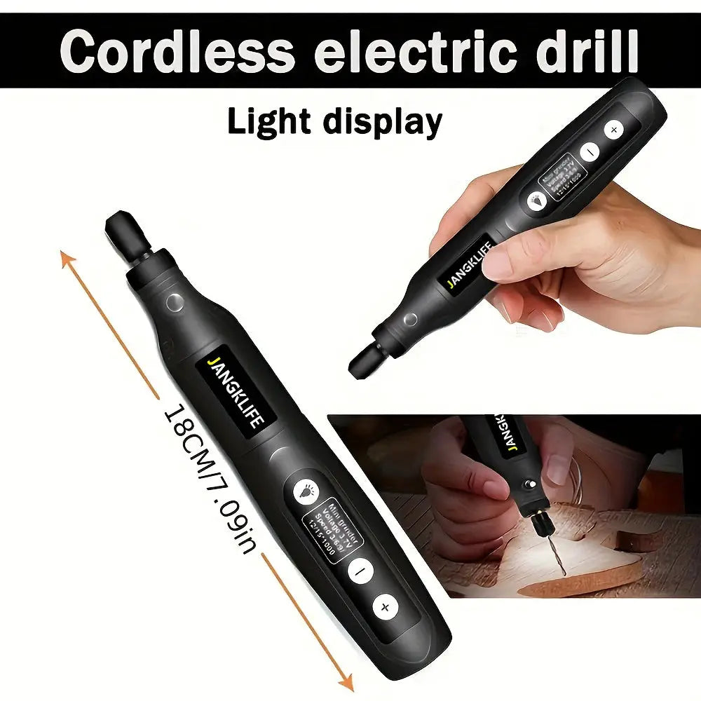 JANGKLIFE USB Cordless Rotary Tool Kit Engraving Pen For Jewelry Metal Glass DIY Mini Wireless Drill