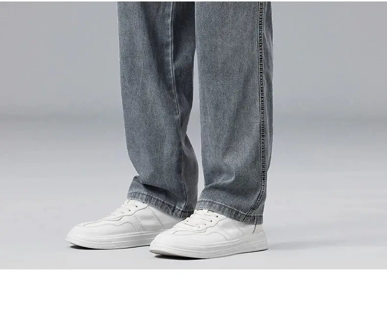 Men's lyocell jeans by Simples Market, light blue loose straight denim pants