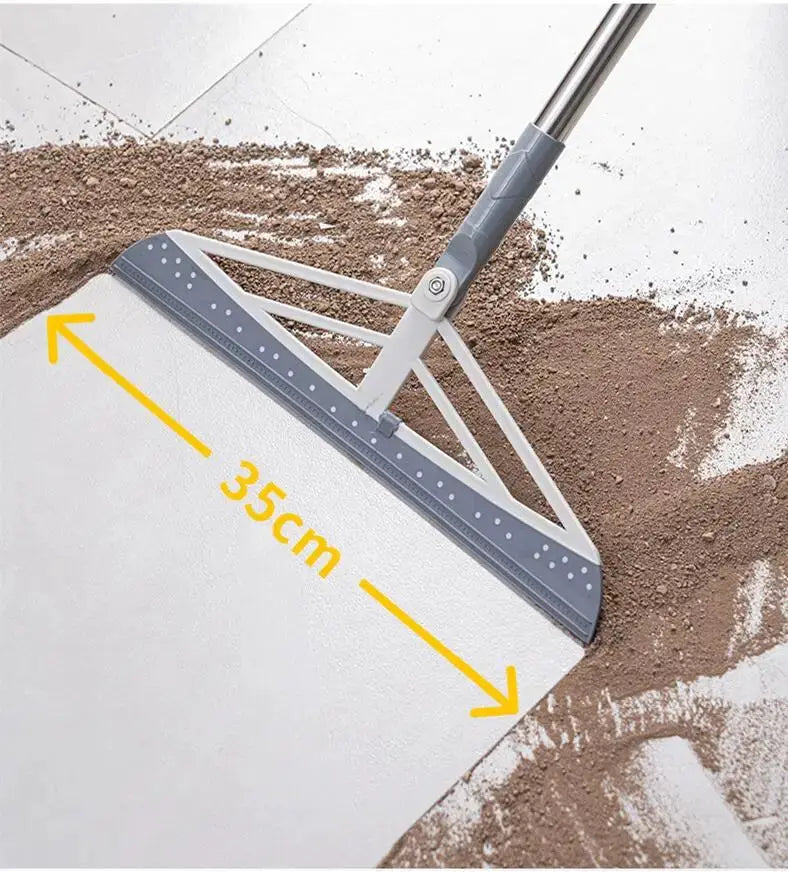 Simples Market 180° rotatable rubber broom with silicone mop head, 35 cm wide, grey