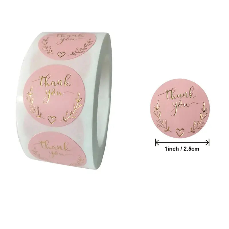 500 Pack Round Kraft Paper Thank You Stickers For Wedding Favors Gift Bags And Packaging