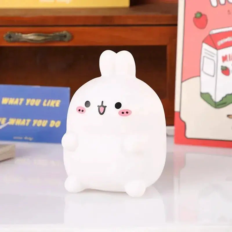 Rabbit Night Light Battery Powered LED Table Lamp For Bedroom No Plug Required Cozy Atmosphere