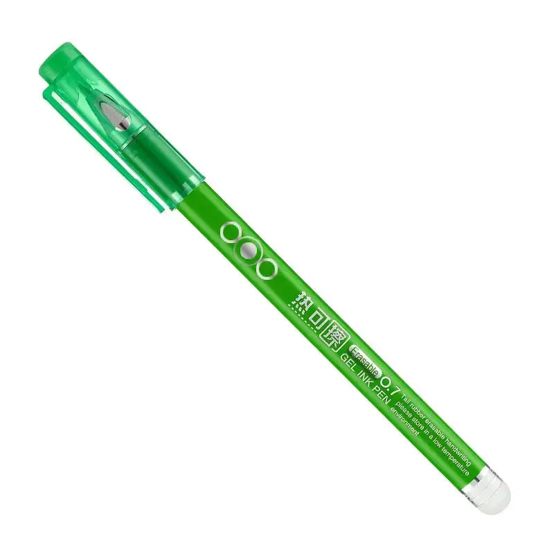 Heat-erasable gel pen by Simples Market, green 0.7mm with clip
