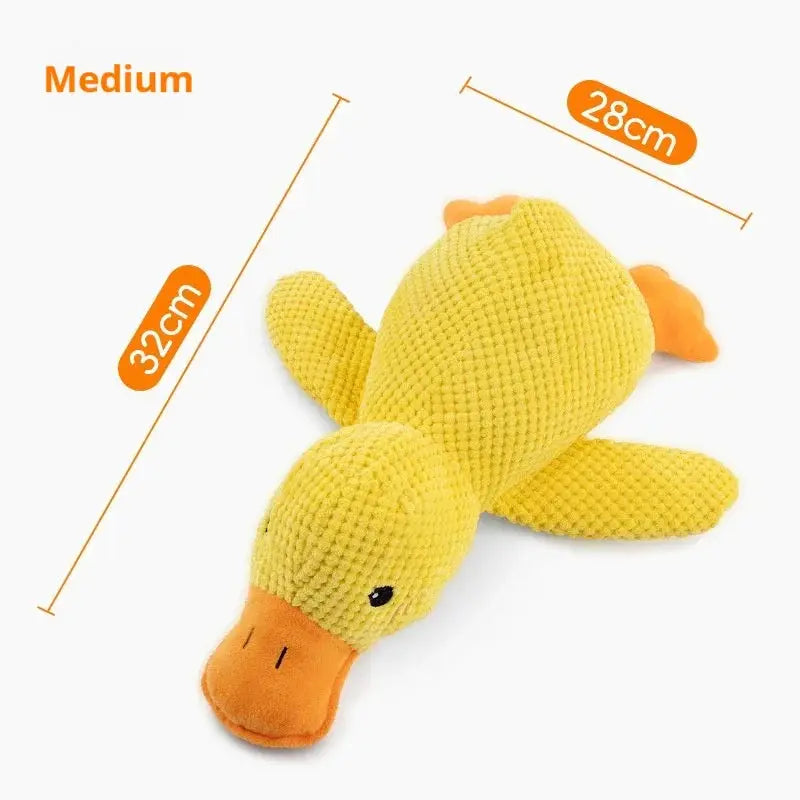 Durable Plush Duck Dog Toy With Squeaker Bite Resistant Construction For Teeth Grinding And Stress Relief