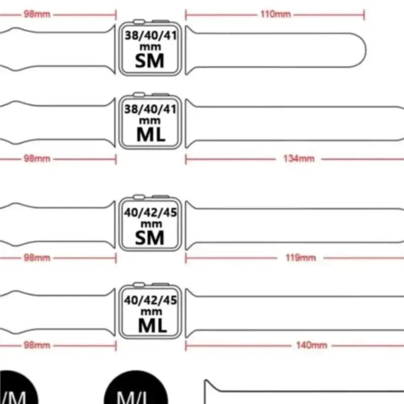 Simples Market silicone Apple Watch bands set of 4; fits 38/40/41mm and 40/42/45mm for Series 8–Ultra 2