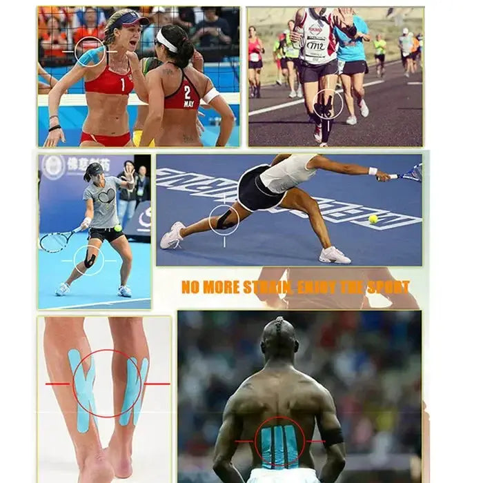 Simples Market kinesiology tape athletic bands, 5m, blue waterproof sports tape for muscle pain relief