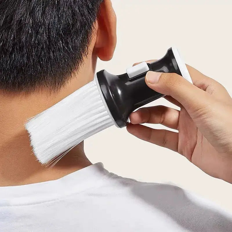 Hair cutting neck duster brush, Simples Market, black handle with white bristles