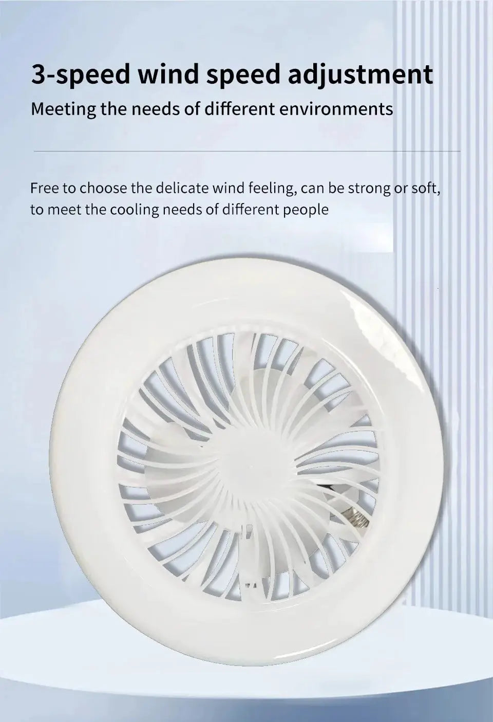 2-in-1 ceiling fan lamp by Simples Market, white circular fan with inner blades
