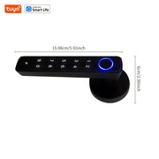 Tuya Bluetooth biometric electronic door lock with keypad and fingerprint, black finish
