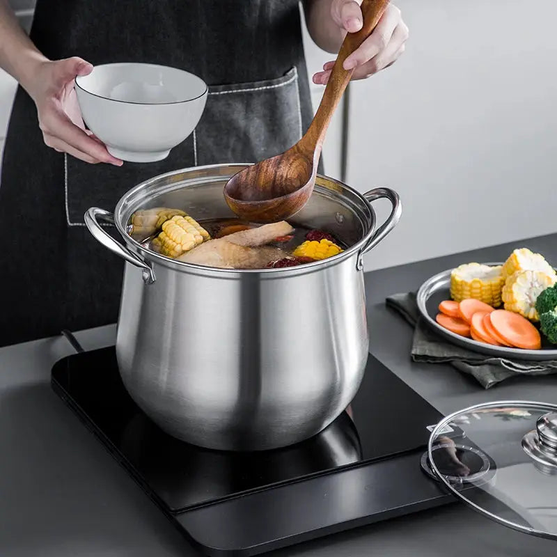 Large Stainless Steel Stock Pot For Soups And Stews Durable Easy To Clean Essential Kitchen Gadget