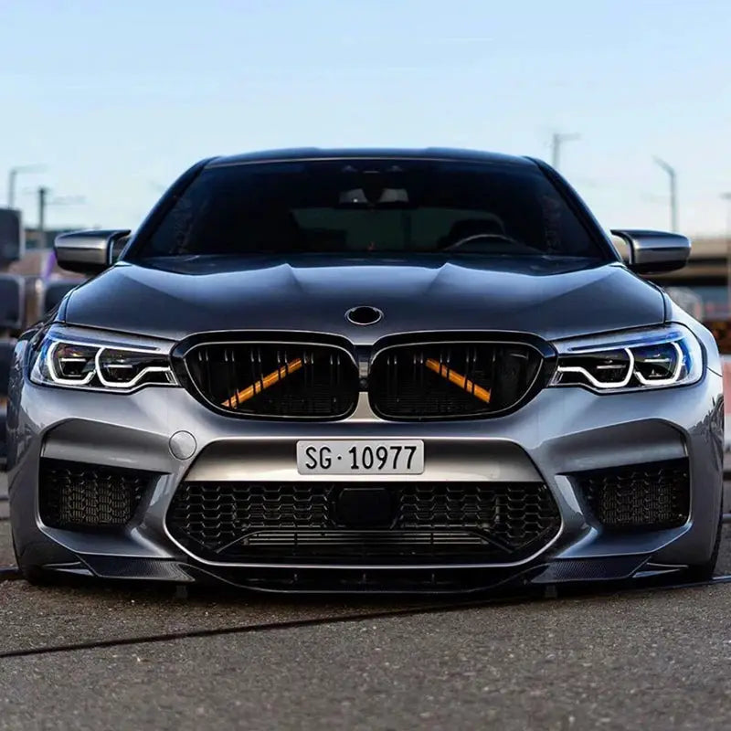 Pair BMW front grille trim strips by Simples Market, fits F30–F36, F20–F23, G29 for sport styling
