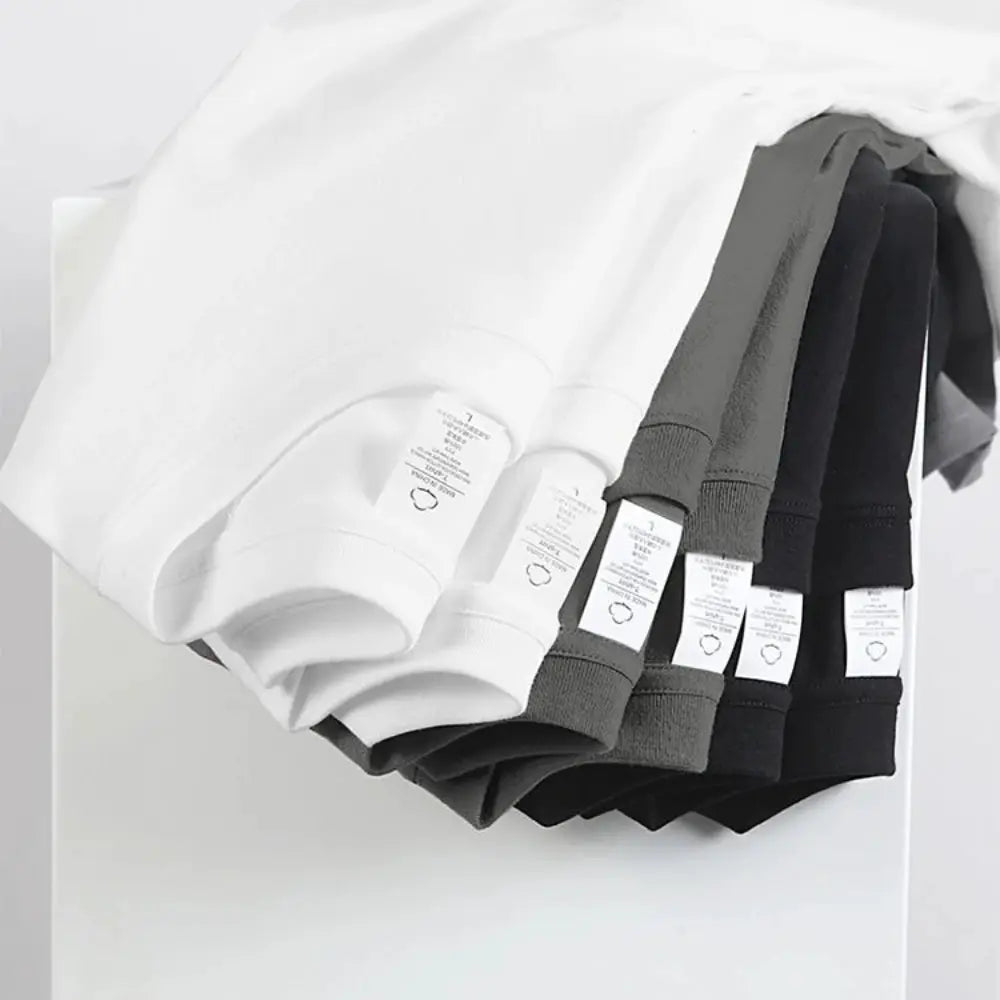 2 Pack 100 Percent Cotton Solid T Shirts Unisex Short Sleeve White Tees Casual Breathable Loose Fit Round Neck