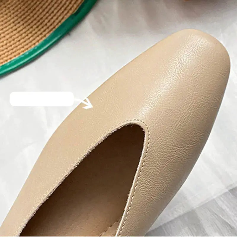 LuxeStep Women Green Mary Jane Flats Breathable Microfiber Upper Classic Square Toe Retro Style Low Heel Comfort