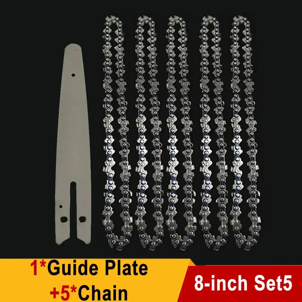 8 Inch Electric Chainsaw Bar Replacement One Quarter Inch Pitch With 22 Knives And 45 Link Chain For Garden Tools