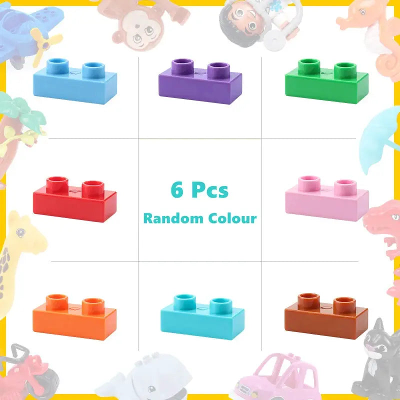6 Piece Big Building Block Accessories Compatible With Enlighten Large Bricks Foundation Blocks Educational Toy