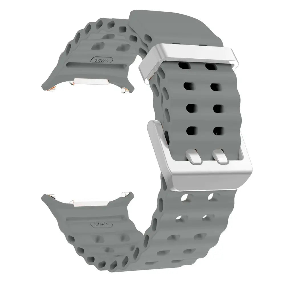 NEW Marine Silicone Strap For Samsung watch ultra 47mm Bracelet No Gaps Sport two-tone Band for Galaxy 8 ultra watchband 2030