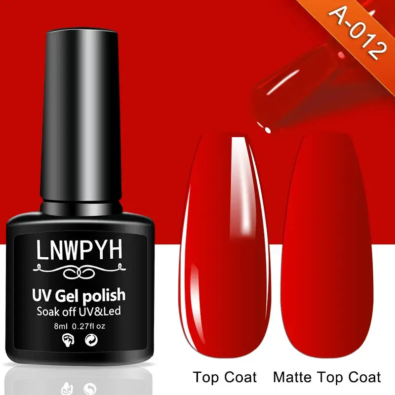 Gel Varnish Kit bottle by LNWPHYH (Simples Market) with red gel swatches and top coat visuals