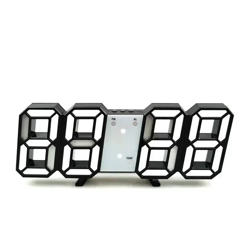 LumaTime Digital Wall Clock With Large LED Display Alarm Clock For Bedroom And Living Room Decor