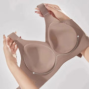 Seamless wireless bra by Simples Market, nude beige, pull-up anti-sag, large size