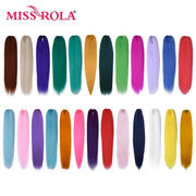 Miss Rola synthetic jumbo braiding hair; 25-color Kanekalon EZ Twist swatches.